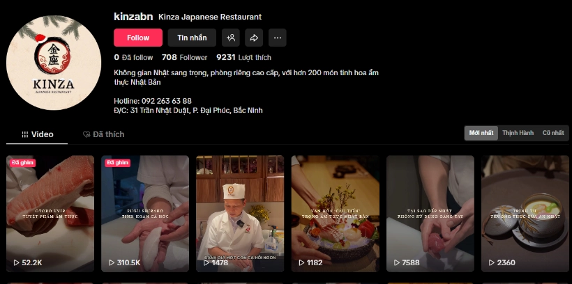 Kết quả xây kênh Tik Tok