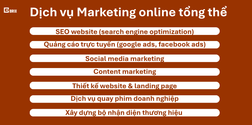 Dịch vụ marketing online tổng thể trọn gói cho doanh nghiệp nhỏ tại BRIX Global
