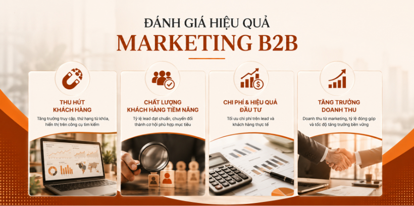 Những chỉ số quan trọng để đánh giá hiệu quả dịch vụ Marketing B2B 
