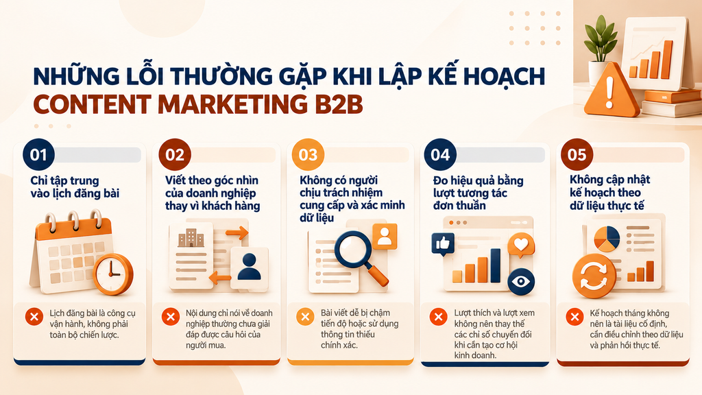 Những lỗi thường gặp khi lập kế hoạch content marketing B2B